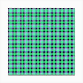 Green And Purple Plaid Fabric Canvas Print