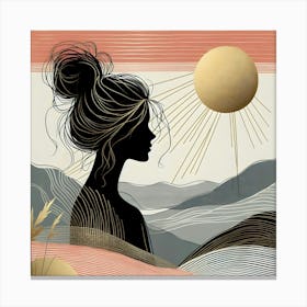 Silhouette Of A Woman 18 Canvas Print