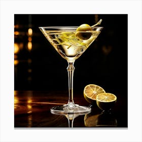 Martini With Olives Canvas Print