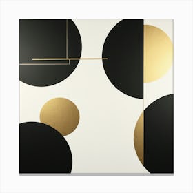 Black And Gold Circles 1 Canvas Print