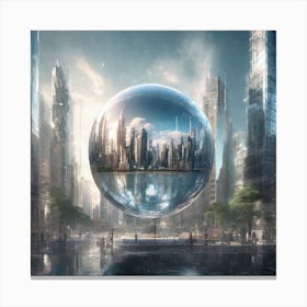 Futuristic Cityscape 82 Canvas Print