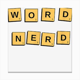 Word Nerd Funny Board Game Vocabulary Tile Style Canvas Print