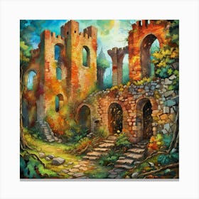 Castle In The Woods Canvas Print