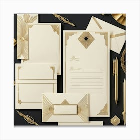 Deco Stationery Set 1 Canvas Print