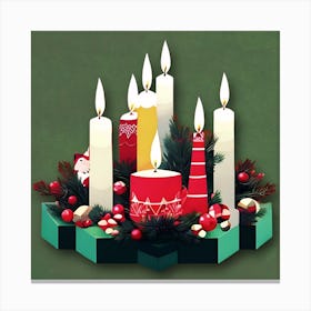 Assorted Christmas Candles Canvas Print