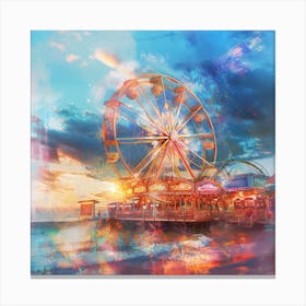 Ferris Wheel At Sunset Canvas Print