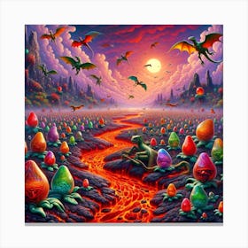 Lava Desert Dragons Canvas Print