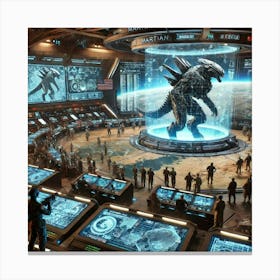 A Detailed Futuristic Scene Showing The Martian De 1 Canvas Print