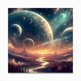 Planets In Space 1 Canvas Print