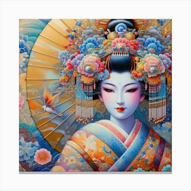 Geisha Creative Illustration Artwork 19 Canvas Print