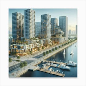Waterfront Development In Dubai Canvas Print