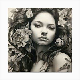 Black And White Painting Canvas Print