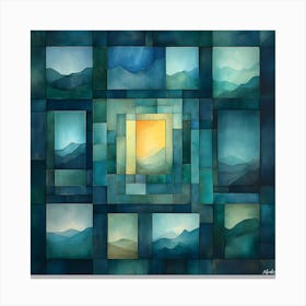 Sunrise In The Mountains Abstract cubism Canvas Print