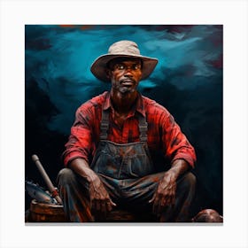 Man With A Shovel Canvas Print