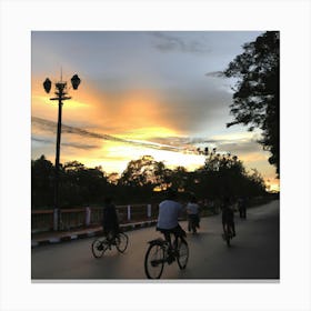 Bicycle trip Canvas Print