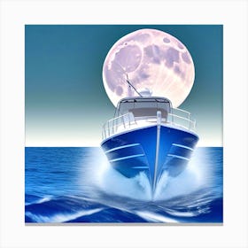 Moonlight Over The Ocean 4 Canvas Print