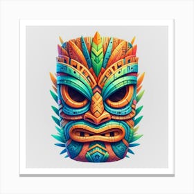 Watercolor Festival Tiki Mask 2 Canvas Print