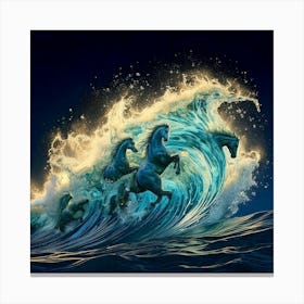 Firefly Wild Stream, Huge Wave, Spray, Transparent, Water Horses, Dynamic, Powerful, Natural, Ethere (11) Canvas Print