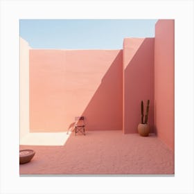 Pink Cactus Canvas Print