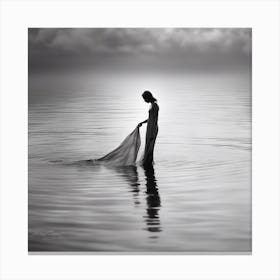 Into The Water (Silver) Art Print (2) Canvas Print