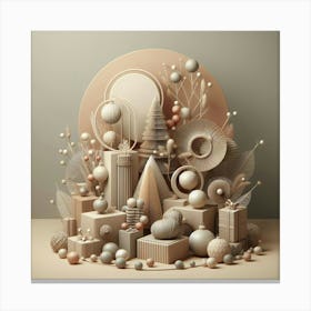 3d Christmas Art Canvas Print