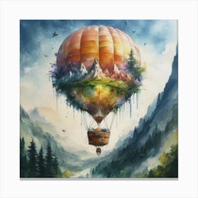watercolor of a off white hot air balloon 3 Canvas Print