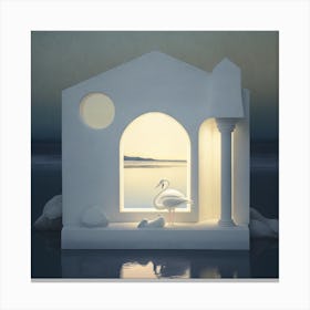 Swan In A Scene Canvas Print