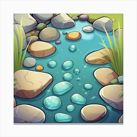 Small Stream With Rocks Canvas Print