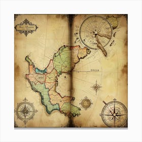 Antique Map Canvas Print