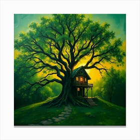 House In The Tree Canvas Print