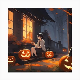 Halloween Pumpkins Canvas Print