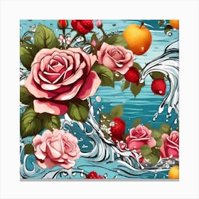 Roses In The Water Canvas Print