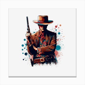 Cowboy With Gun Canvas Print