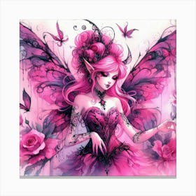 Pink Gothic Fairy Canvas Print