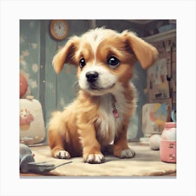 Cute Dog Nursery Art Print (6) Canvas Print