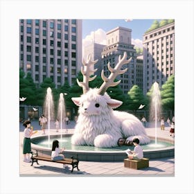 Fountain Goals Canvas Print