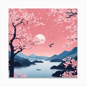 Japanese Sakura Art Print 1 Canvas Print