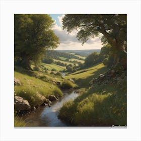 Stream In The Countryside 5 Canvas Print