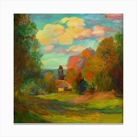 Autumn In The Village Canvas Print