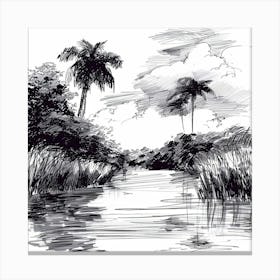 A Pantanal In Brazil Hand Drawn Sketch Illustrat 1720366386 2 Canvas Print