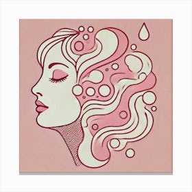 woman portrait with pink bubbles  Canvas Print