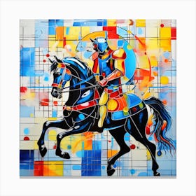 Knight On Horseback 7 Canvas Print