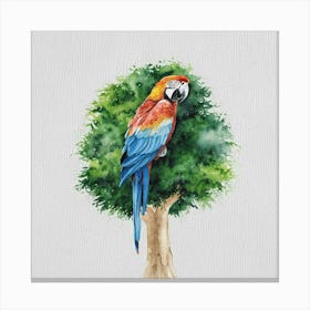 Watercolor Parrot Painting Canvas Print