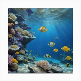 Dazzling Coral Reef Exploration Coral Reef Canvas Print