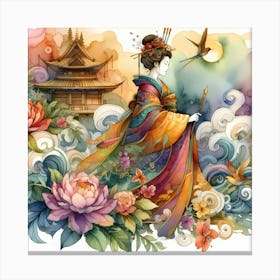 Geisha Woman Canvas Print