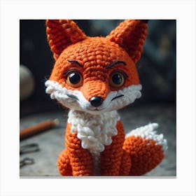 Crocheted Fox Canvas Print