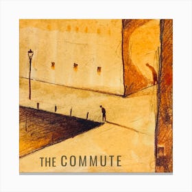 The Commute The Lonely Man Square Canvas Print