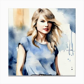 Watercolor Of Taylor Swift 1 Canvas Print