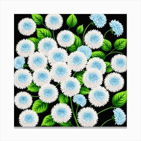 Blue Chrysanthemums 6 Canvas Print