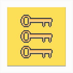 Pixel Keys yellow Canvas Print